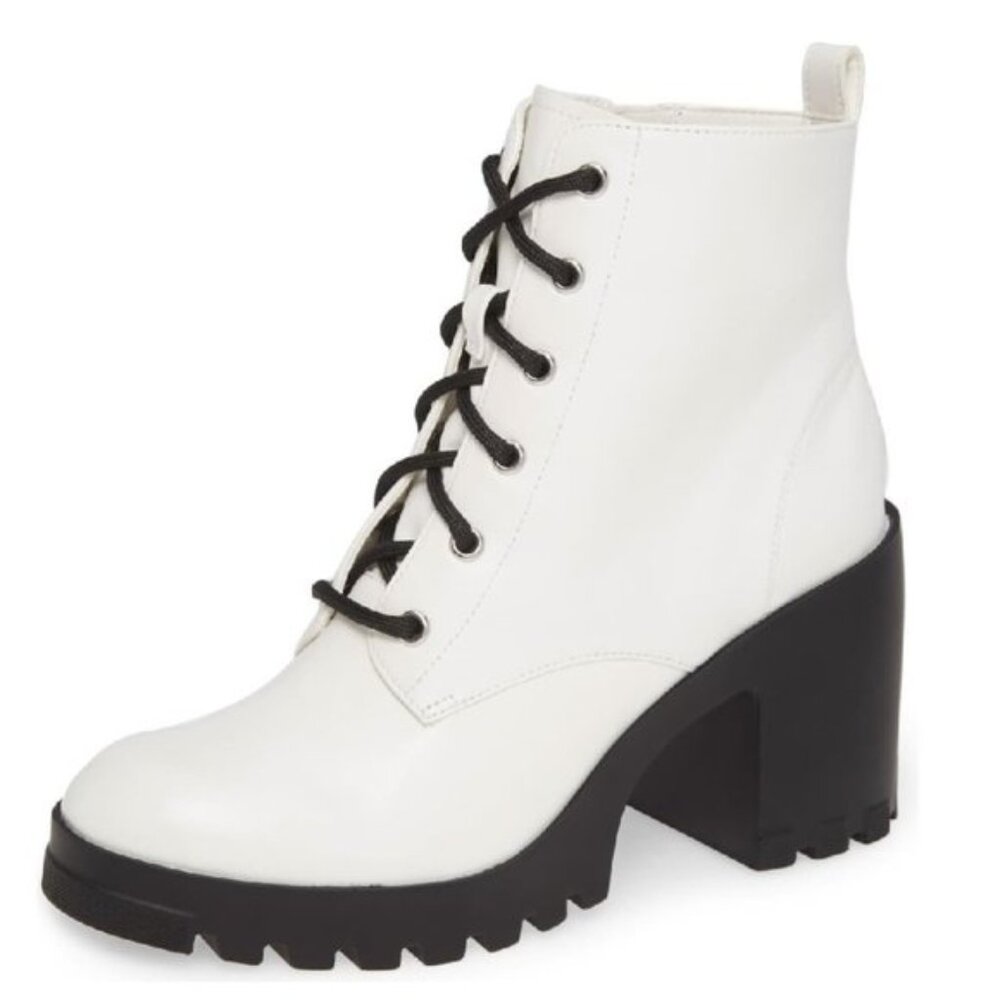 BP White and Black Ankle Boots
